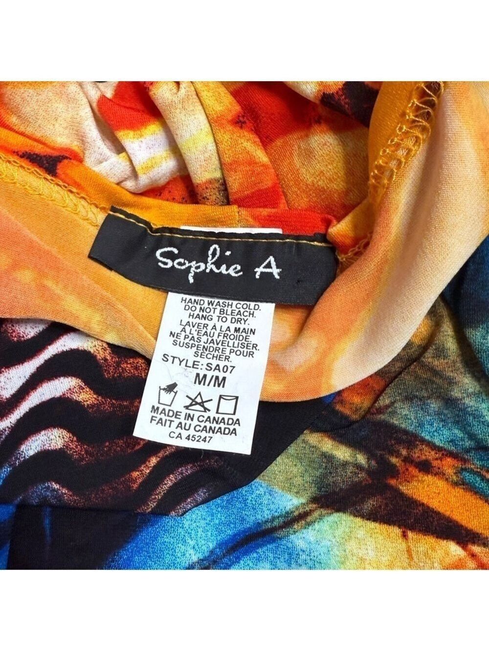 Sophie A Women’s Multi-Colored Tank Midi Dress. Size M - Picture 6 of 6